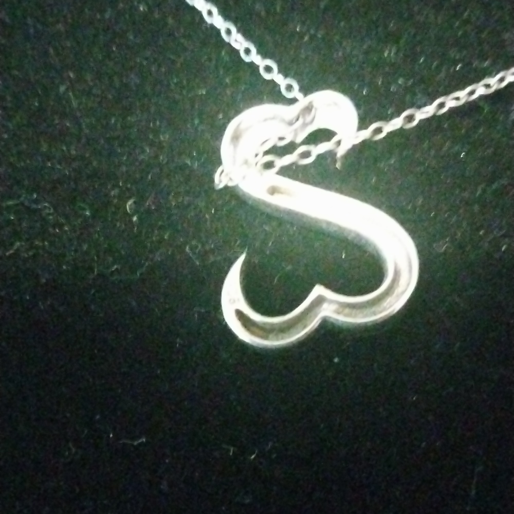 Vintage Sterling And Diamond Jane Seymour Open Heart Necklace.....16 Inches - Picture 2 of 2